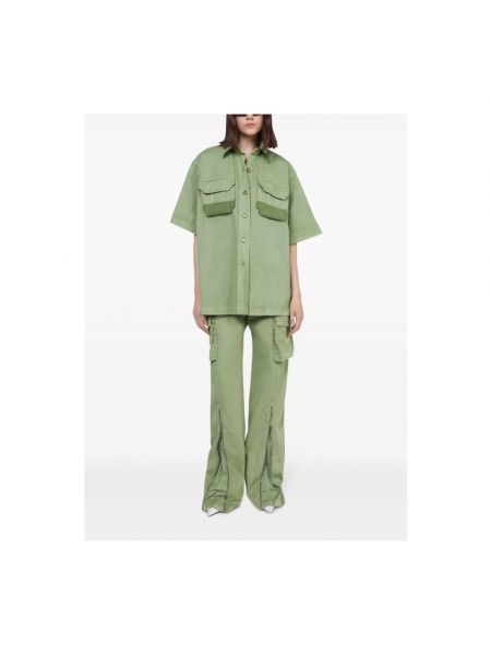 Pantalones cargo con cremallera bootcut Stella Mccartney verde