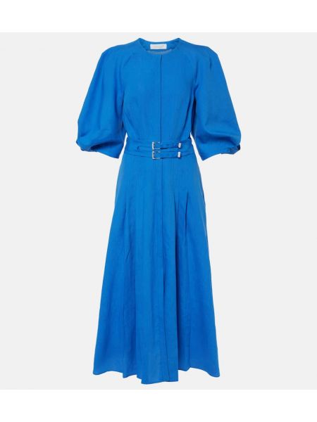 Lniana sukienka długa Gabriela Hearst niebieska