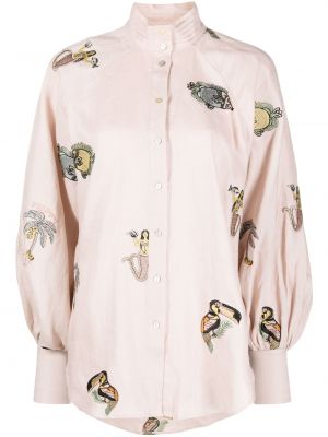 Блуза бродирана Alemais розово