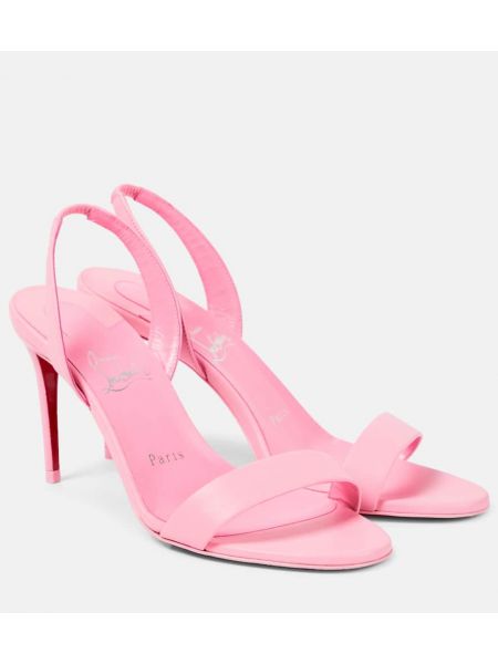 Slingback nahka nauhalliset sandaalit Christian Louboutin pinkki