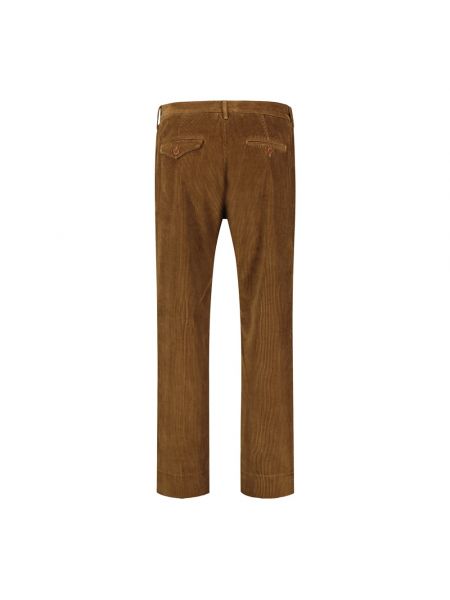 Pantalones chinos ajustados de pana Tela Genova marrón