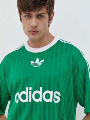 Koszulka z nadrukiem Adidas Originals zielona