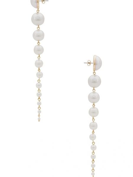 Boucles d'oreilles avec perles avec pierres découratives à boucle Ettika blanc