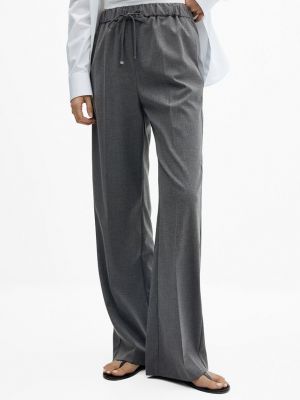Женские широкие брюки с эластичной резинкой на талии MANGO серый