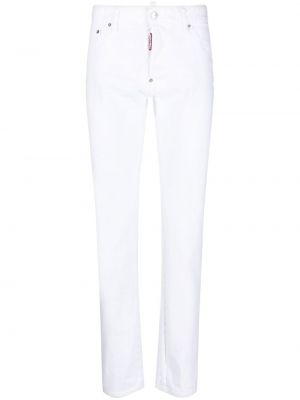Jeans slim con applicazione bianco