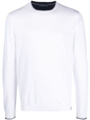 Памучен пуловер Fay бяло