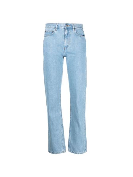 Niebieskie proste jeansy z wysoką talią A.p.c.
