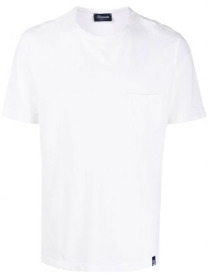 T-shirt a maniche corte con scollo tondo Drumohr bianco