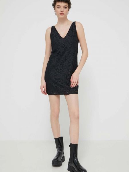 Mini haljina s čipkom Desigual crna