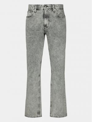 Priliehavé džínsy s rovným strihom Calvin Klein Jeans sivá