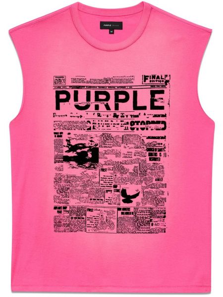 Bombažna srajca s potiskom Purple Brand