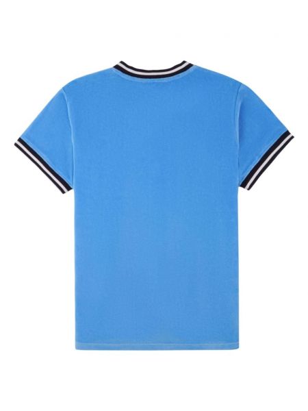 Haftowana koszulka z dekoltem w serek Sporty And Rich niebieska