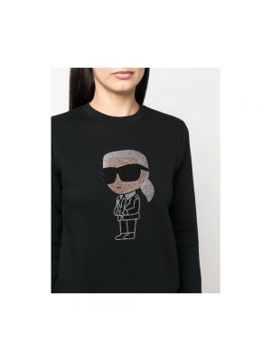 Sudadera de algodón Karl Lagerfeld negro