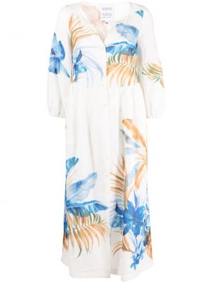 Μάξι φόρεμα με σχέδιο Sara Roka λευκό