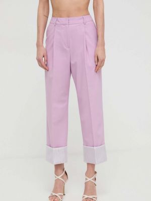 Pantaloni cu talie înaltă Karl Lagerfeld roz
