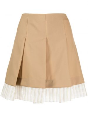 Plisirana mini suknja Marni smeđa