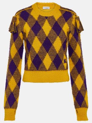 Жаккардовый шерстяной свитер с узором аргайл Burberry