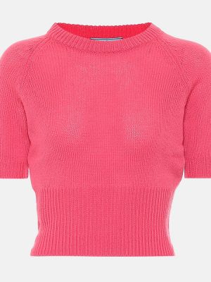 Sweter z kaszmiru Prada różowy