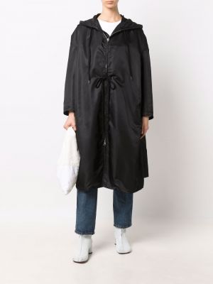 Kabát s kapucí Mm6 Maison Margiela černý