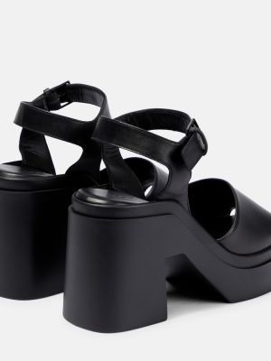 Kožené sandále na platforme Clergerie čierna