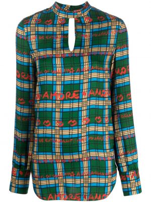 Bluza s karirastim vzorcem Alessandro Enriquez zelena