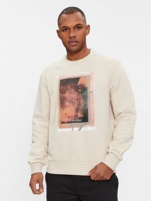 Raštuotas džemperis Calvin Klein smėlinė