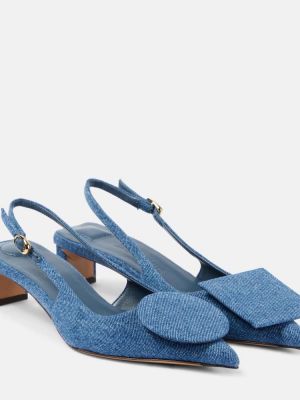 Полуотворени обувки с отворена пета Jacquemus синьо