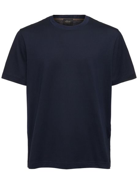 Camiseta de algodón de tela jersey Brioni azul