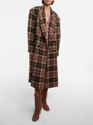 Kostkovaný vlněný kabát Marant Etoile
