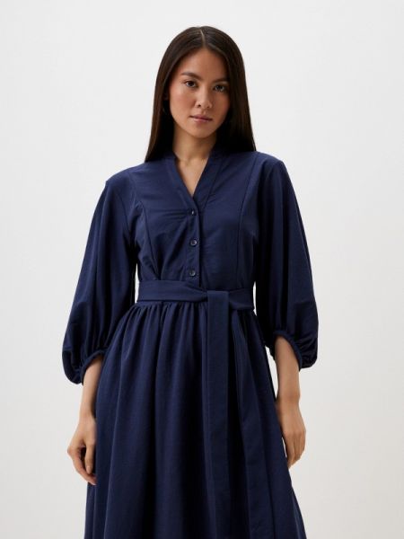 Платье-рубашка Victoria Solovkina синее