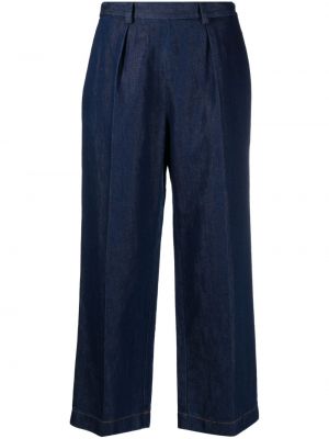Plisované bavlnené džínsy Forte Forte modrá