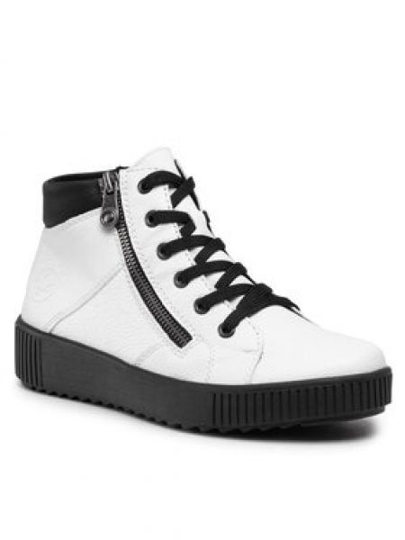 Členkové topánky Rieker biela