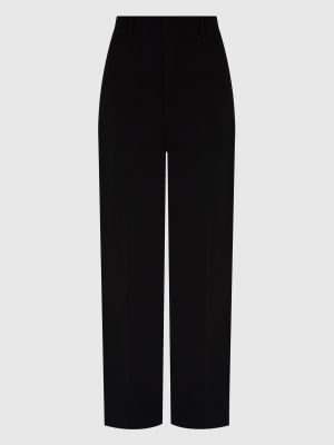 Вовняні прямі брюки Saint Laurent чорні