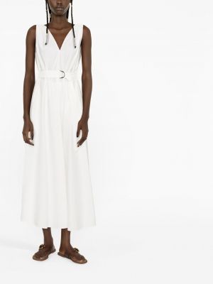 Kleid mit v-ausschnitt Brunello Cucinelli weiß