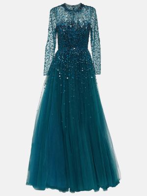 Sukienka długa Jenny Packham niebieska