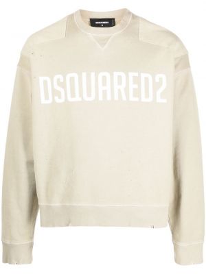 Sweatshirt mit rundhalsausschnitt mit print Dsquared2 beige