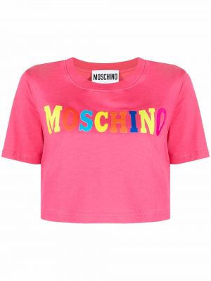 Trykt t-skjorte Moschino rosa