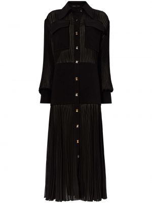 Plisované průsvitné šaty Proenza Schouler černé