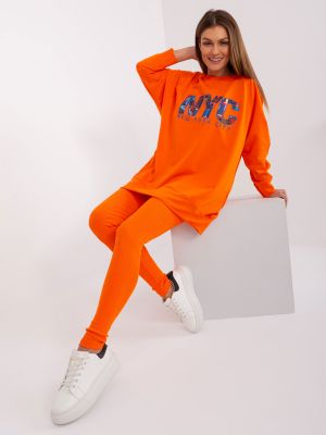 Pantaloni sport Fashionhunters portocaliu