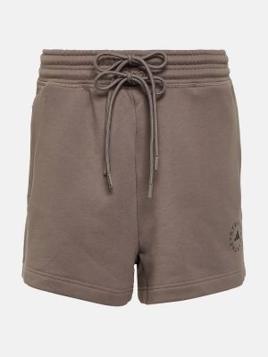 Pantalones cortos deportivos de algodón Adidas By Stella Mccartney marrón