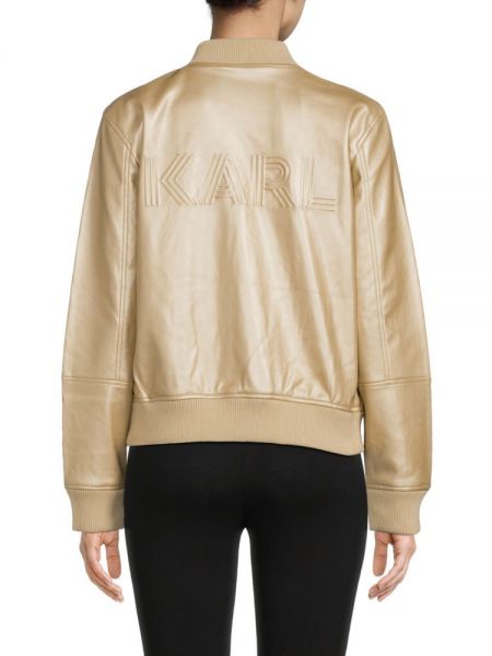 Кожаная куртка из искусственной кожи Karl Lagerfeld Paris золотая