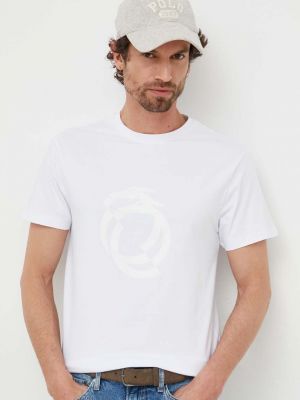 Тениска с дълъг ръкав с принт Trussardi бяло