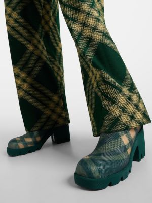 Карирани обувки до глезена Burberry зелено