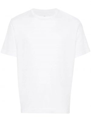 Bavlněné tričko s kulatým výstřihem Fedeli bílé