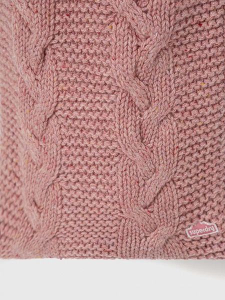 Розовый меланжевый шерстяной шарф Superdry