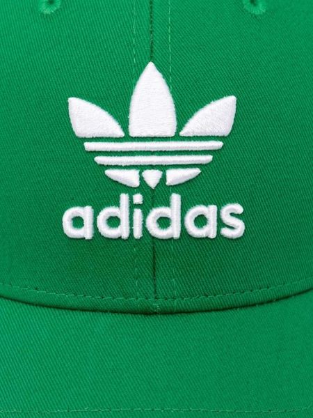 Хлопковая кепка Adidas Originals зеленая