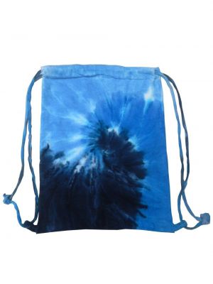 Спортивная сумка на шнуровке с эффектом тай-дай Colortone синяя