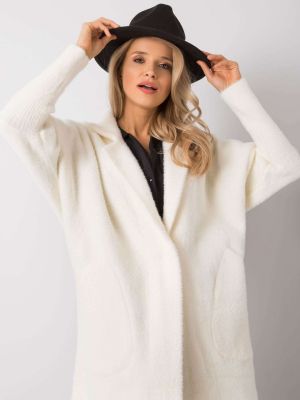 Palton din lână alpaca Fashionhunters alb