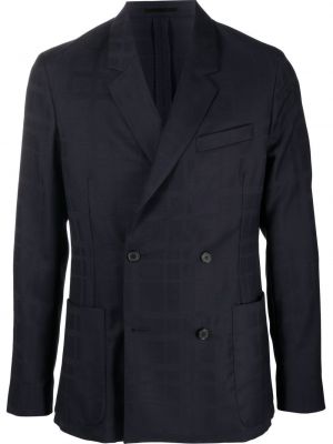 Trykt sjekket lang blazer Paul Smith blå