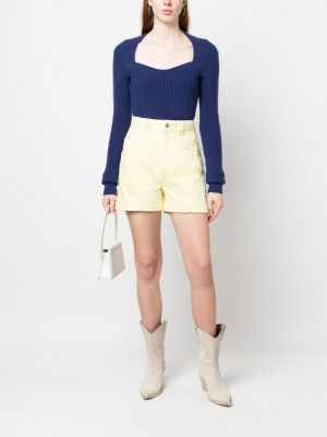 Shorts en jean taille haute Isabel Marant jaune